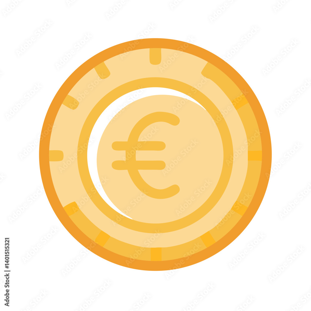 Obraz premium Euro Coin Token Icon Representing European Currency and Digital Transactions