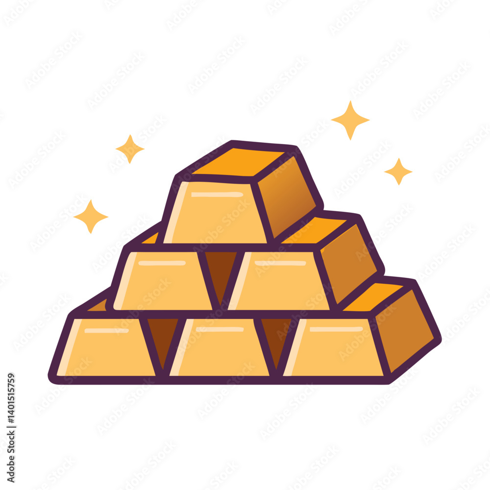Gold Bars Icon Representing Wealth, Investment, and Precious Metals Gold Bars Icon Representing Wealth, Investment, and Precious Metals
