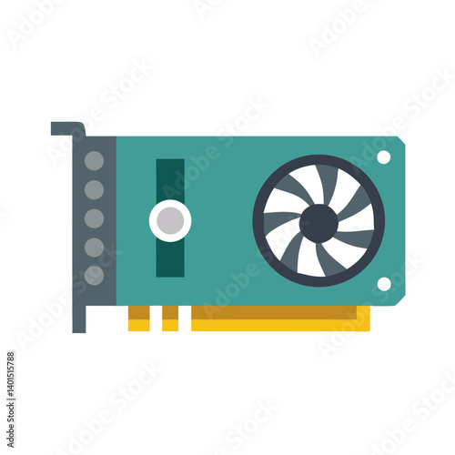 Graphics Card GPU Icon Representing High-Performance Computing and Visual Processing