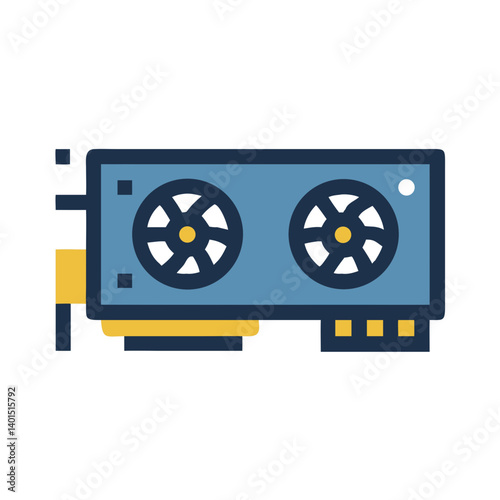 Graphics Card GPU Icon Representing High-Performance Computing and Visual Processing