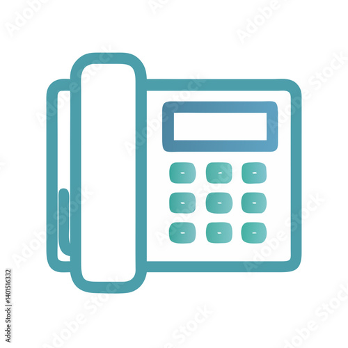 Landline Telephone Icon Representing Traditional Communication and Voice Calling