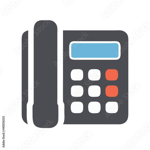 Landline Telephone Icon Representing Traditional Communication and Voice Calling