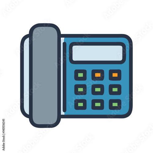 Landline Telephone Icon Representing Traditional Communication and Voice Calling