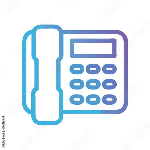 Landline Telephone Icon Representing Traditional Communication and Voice Calling