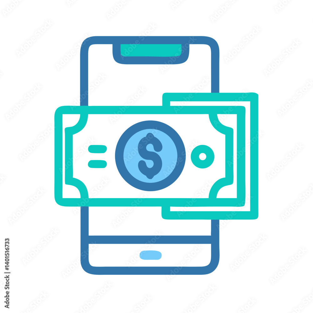 Mobile Payment Icon Representing Digital Transactions and Smartphone Wallet Technology Mobile Payment Icon Representing Digital Transactions and Smartphone Wallet Technology