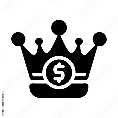 Royal Crown Finance Icon Representing Wealth, Prestige, and Financial Authority