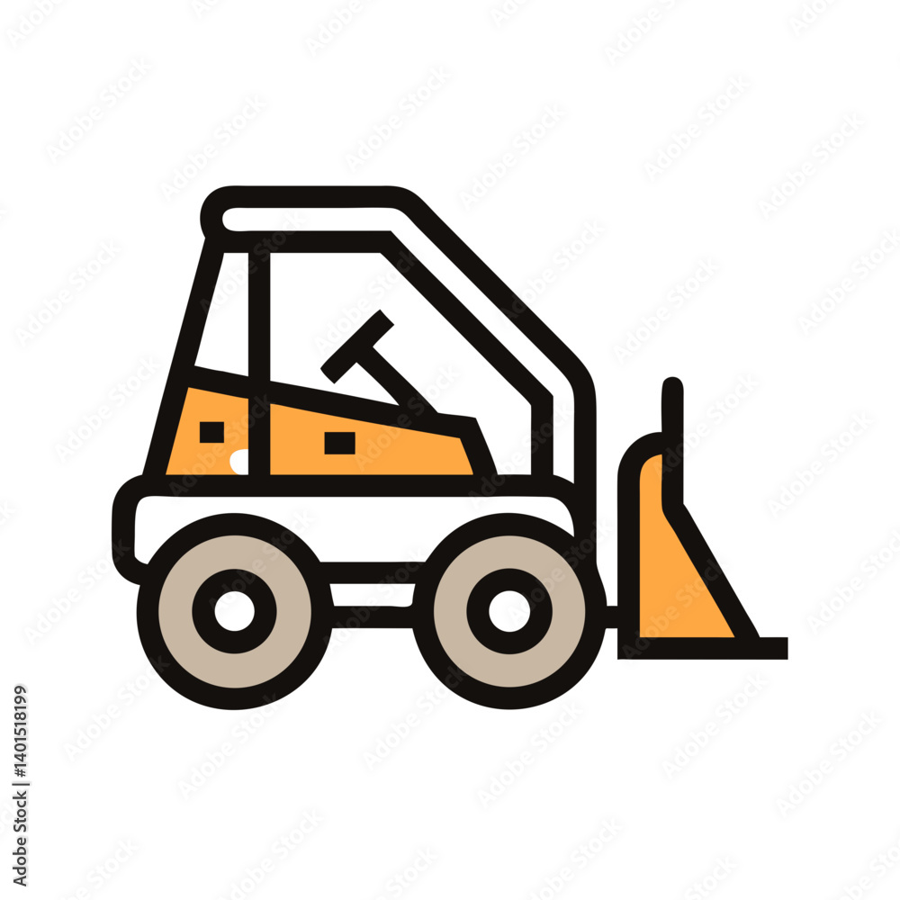 Fototapeta premium Skid Steer Loader Machine Icon Representing Construction and Heavy Equipment