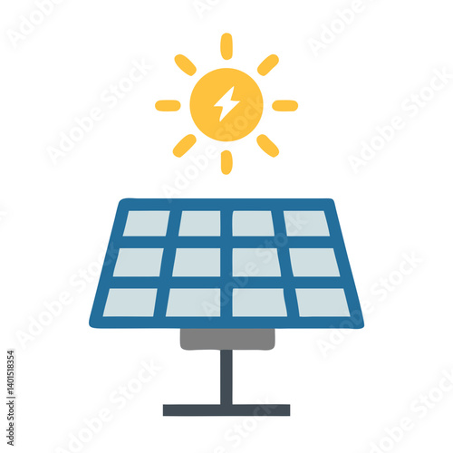 Solar Panel Icon Representing Renewable Energy and Sustainable Power