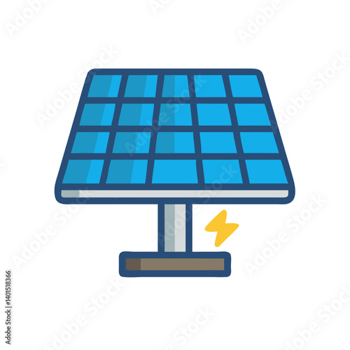 Solar Panel Icon Representing Renewable Energy and Sustainable Power