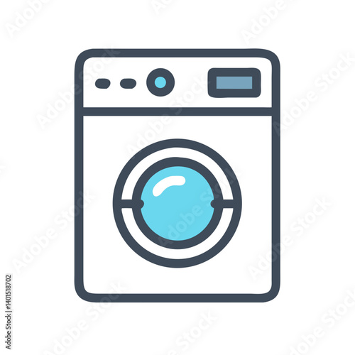 Top-Loading Washing Machine Icon Representing Laundry Appliance for Clothes Cleaning