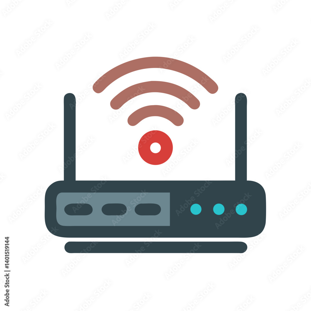 Wi-Fi Router Icon Representing Wireless Internet Signal and Network Connectivity
Wi-Fi Router Icon Representing Wireless Internet Signal and Network Connectivity