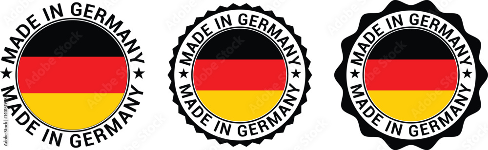 Made in Germany labels icon, made in Germany logo, Germany flag , Germany product emblem, Vector illustration Made in Germany labels icon, made in Germany logo, Germany flag , Germany product emblem, Vector illustration