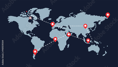 Map with Marked Locations A simplified map with dotted lines showing connections between different points symbolizing the trafficking routes often hidden from .