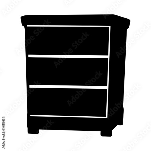 nightstand black silhouette icon - of a home office nightstand, furniture vector art