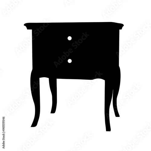 nightstand black silhouette icon - of a home office nightstand, furniture vector art