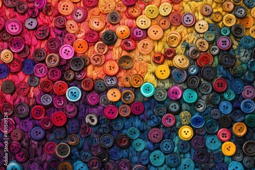 Another background of colorful sewing buttons, offering a vibrant and textured visual for a creative design concept.