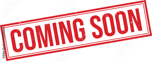 Grunge red coming soon word rubber stamp. coming soon sign sticker set. Grunge vintage square label. Vector illustration on white background.