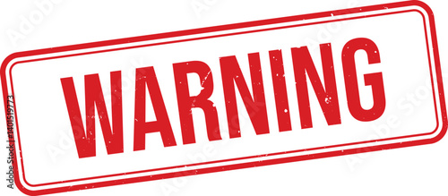 Grunge red warning word rubber stamp. warning sign sticker set. Grunge vintage square label. Vector illustration on white background