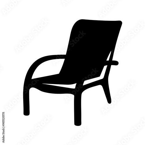 patio chair black silhouette icon - of a home office patio chair, furniture vector art
