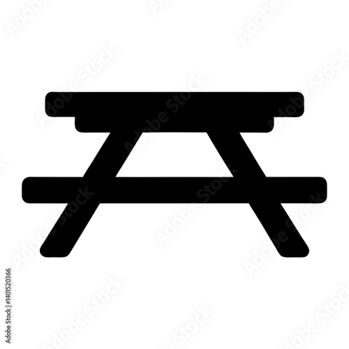 picnic table black silhouette icon - of a home office picnic table, furniture vector art