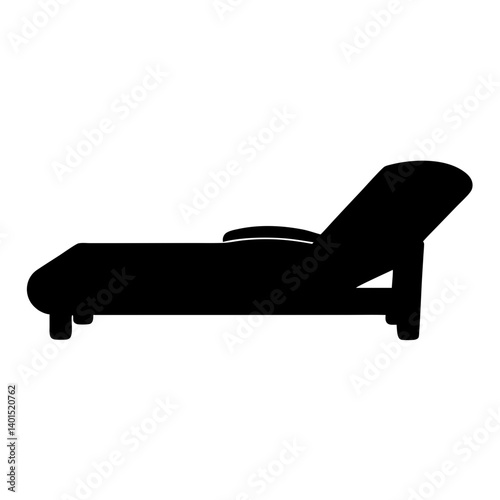 reclining sofa black silhouette icon - of a home office reclining sofa, furniture vector art
