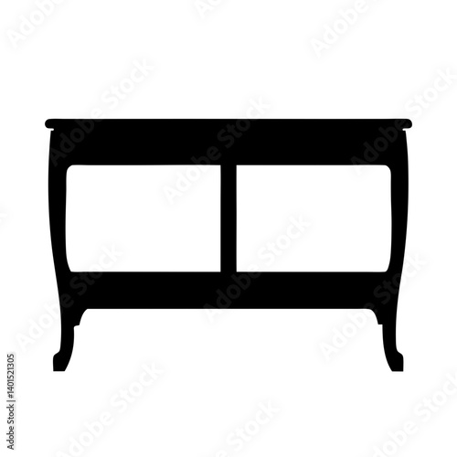 sideboard black silhouette icon - of a home office sideboard, furniture vector art