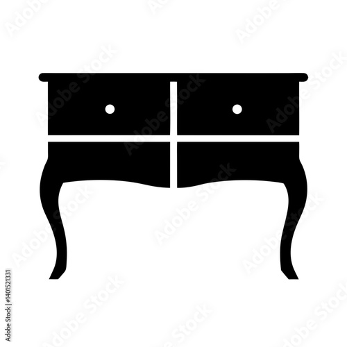 sideboard black silhouette icon - of a home office sideboard, furniture vector art