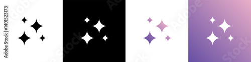 Sparkle icon vector. Ai sparkle symbol for ai generate or create button. Sparkling or twinkling stars illustration. Twinkle stars icon isolated vector symbol set.	