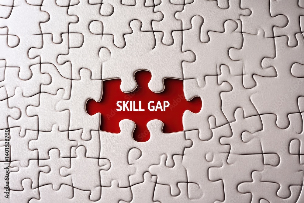 Fototapeta premium Puzzle with a missing skill gap piece