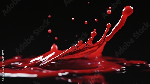 Obraz na płótnie Nail polish drops splashing in motion, captured against a black background, showcasing vibrant color and fluid movement. w salonie
