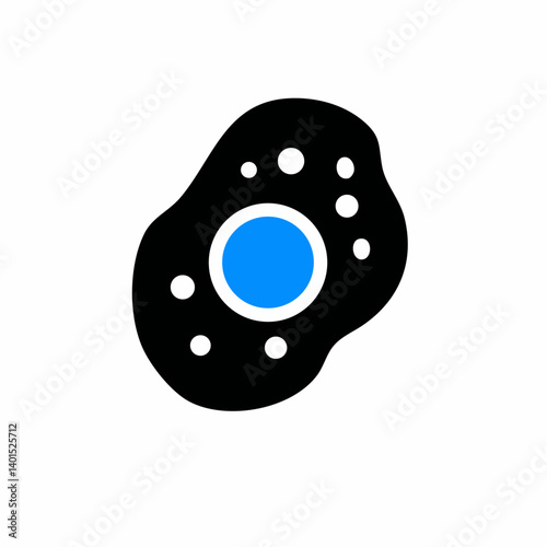A biological cell vector icon with nucleus