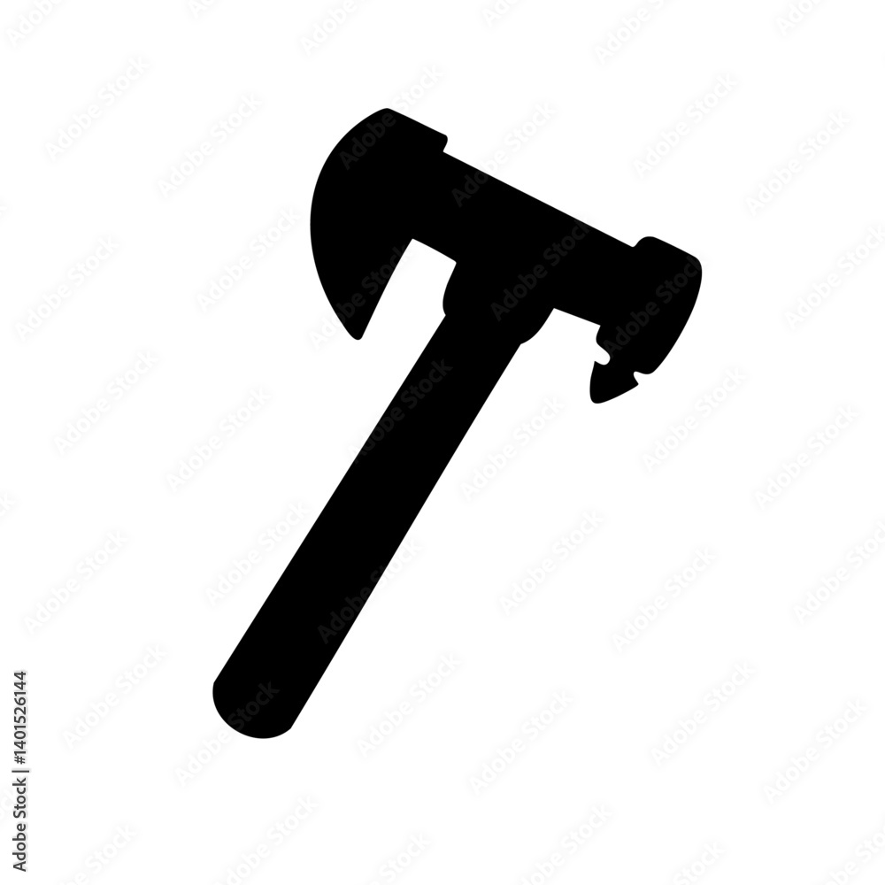 A claw hammer vector icon with handle A claw hammer vector icon with handle
