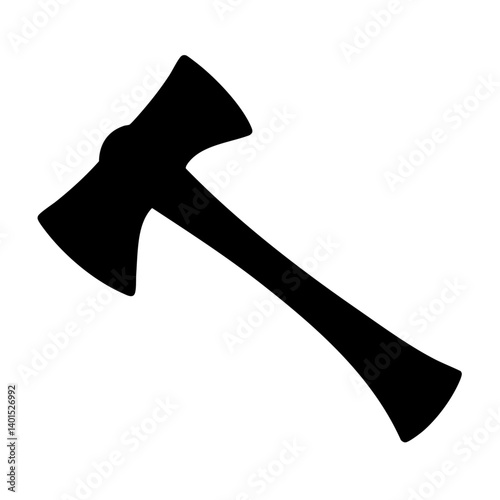 A deadly axe vector icon with wooden handle
