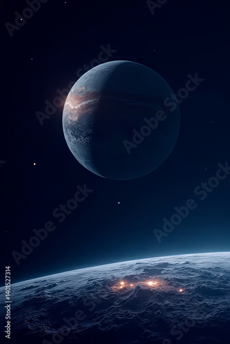 Solar system planets isolated illustration.created with the help of artificial intelligence.