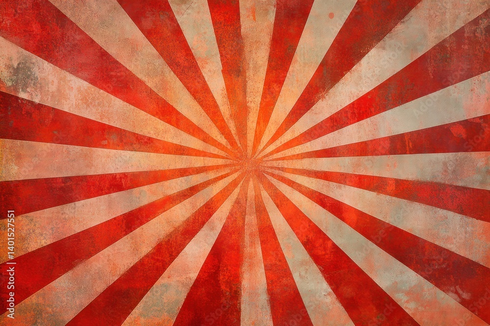 A retro sunburst background, with rays radiating outward, drenched in warm red hues, perfect for adding energy to any design.