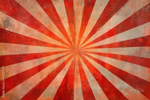 A retro sunburst background, with rays radiating outward, drenched in warm red hues, perfect for adding energy to any design.