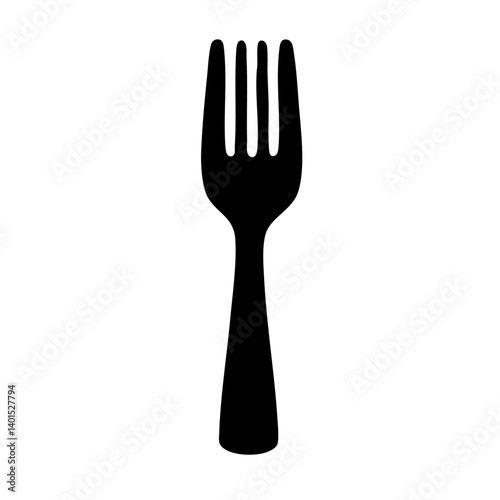 A dining fork vector icon with tines