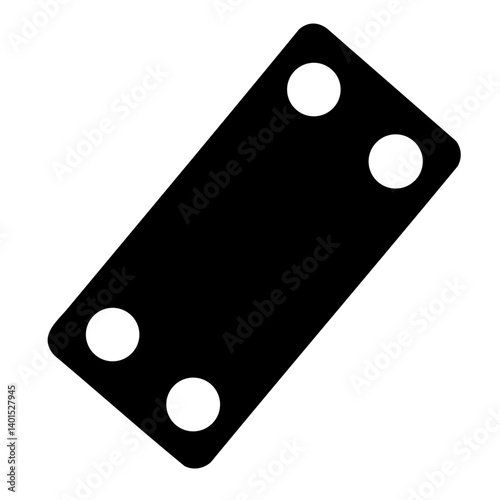 A domino tile vector icon with dots