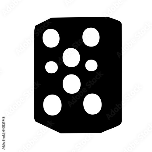 A domino tile vector icon with dots
