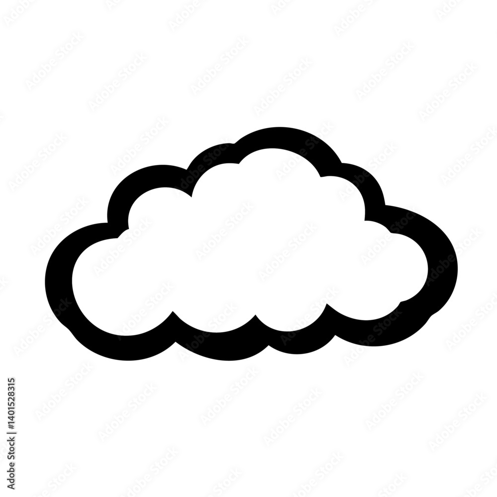 A fluffy cloud vector icon with soft edges A fluffy cloud vector icon with soft edges