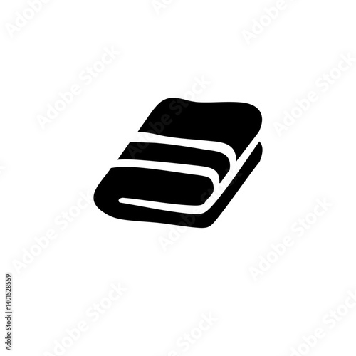 A folded towel vector icon with stripes