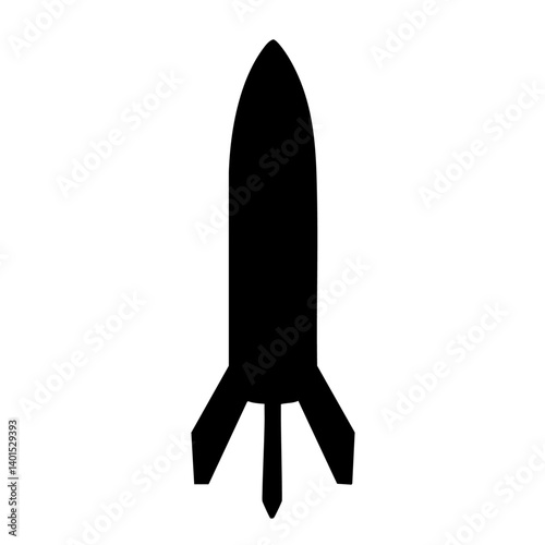 A futuristic rocket vector icon with fins