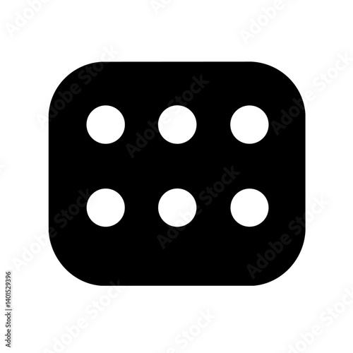 A gaming dice vector icon with dots