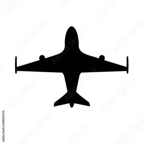A jet plane vector icon with wings