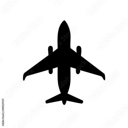 A jet plane vector icon with wings