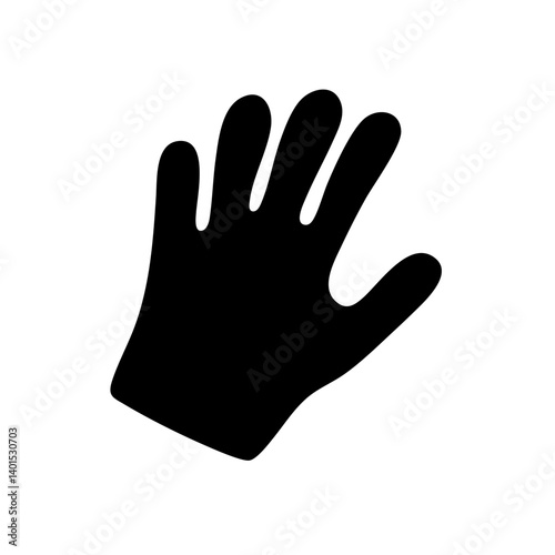 A leather glove vector icon with fingers