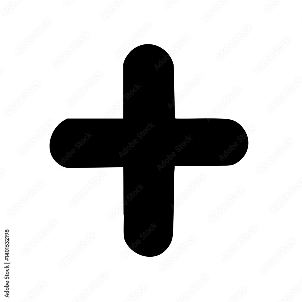 A plus cross vector icon with equal arms A plus cross vector icon with equal arms