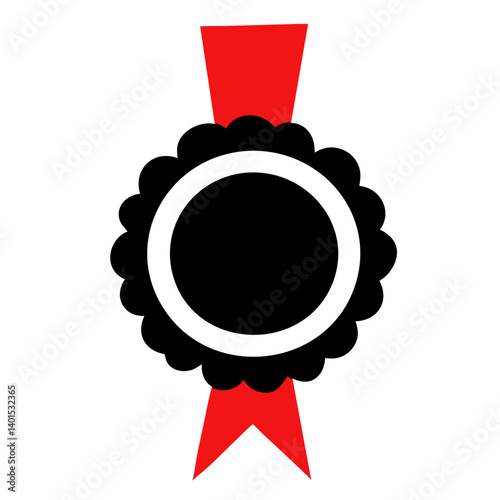 A prestigious medal vector icon with ribbon