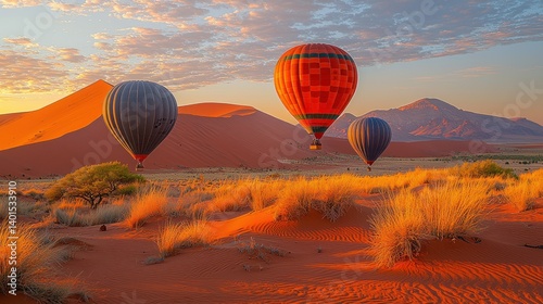 Sunrise Hot Air Balloon Ride over Namib Desert Dunes