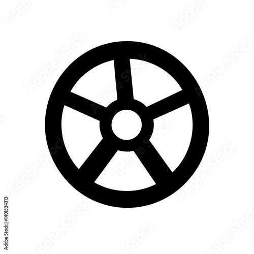 A steering wheel vector icon with spokes